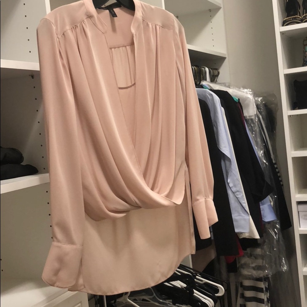 BCBG Jaklyn Draped-Front Blouse